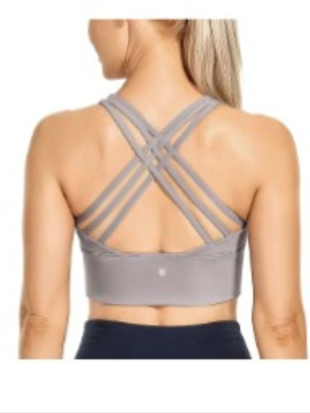 CRZ YOGA Naked Feeling Criss Cross Longline Sports Bras for Women